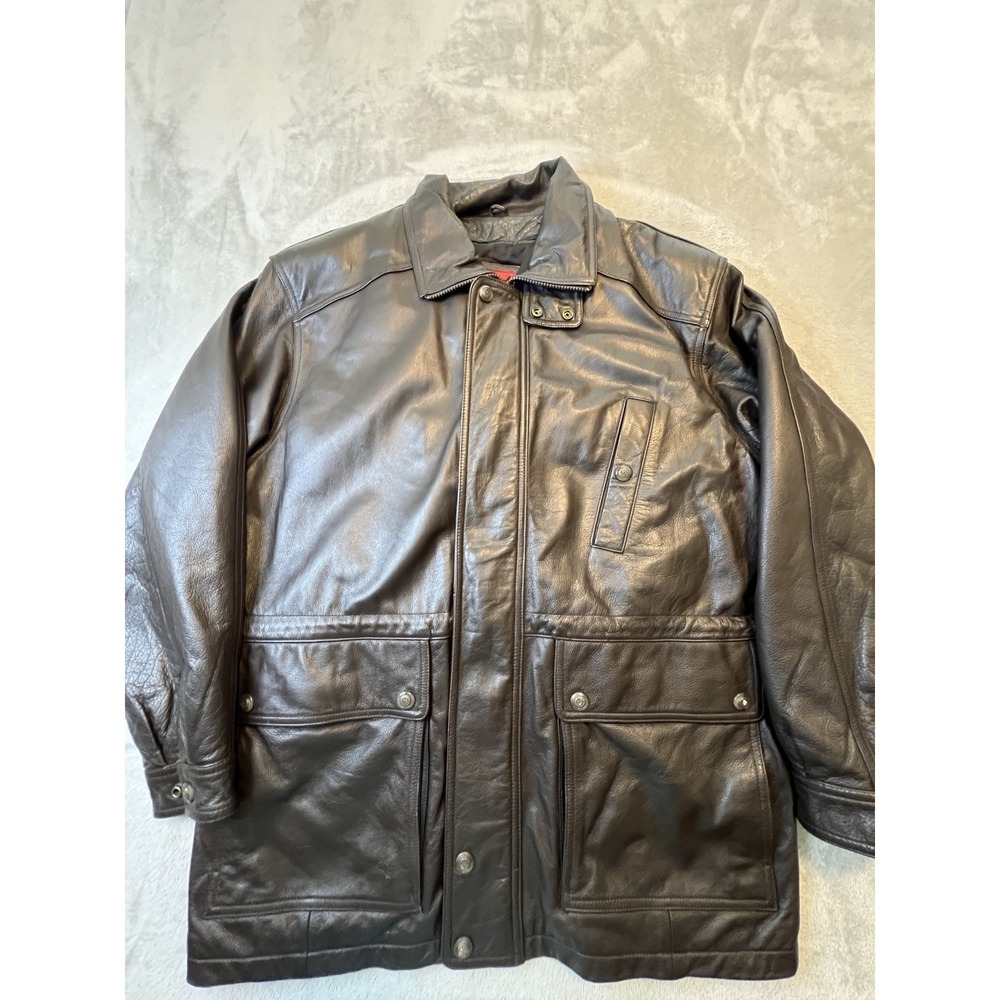 Reed Sportswear Leather Mens Jacket 42 Brown Genuine Leather Barn Coat